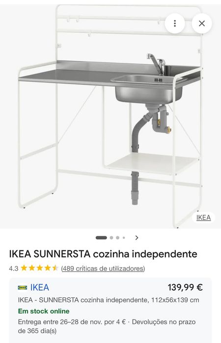 Lavatório de Cozinha Independente SUNNESTRA – IKEA
