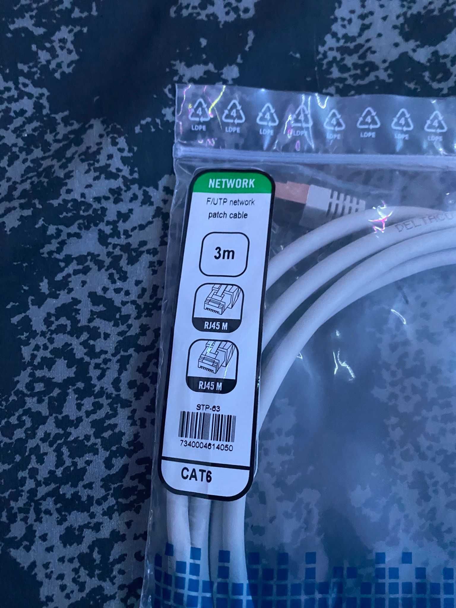 15 Network Patch Cables, Categoria 6, Branco, 3 Metros , DELTACO