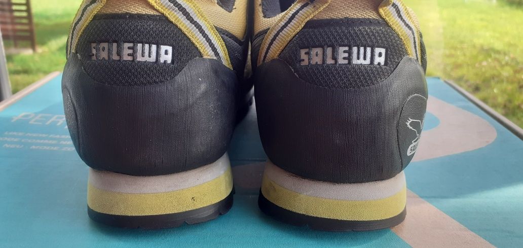 solidne skórzane buty trekkingowe terenowe Salewa R 39