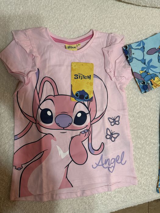 Dwie koszulki Disney Stitch 116 i 128 nowe