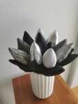 Tulipany szyte 10szt glamour welur czarne