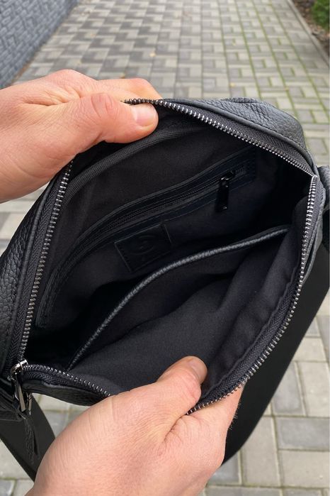 Шкіряна чоловіча сумка через плече Slide