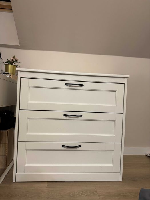 Songesand Komoda, 3 szuflady, biały