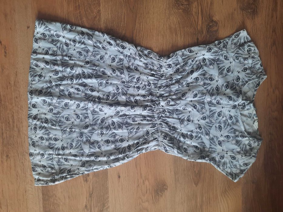 Śliczna sukienka w koty H&M 128 cm