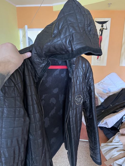 Кожанка шкіряна куртка Philipp Plein 56 (L) розмір