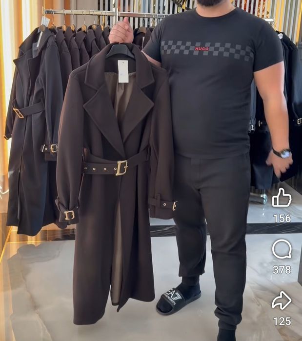 Płaszcz elegancki czekoladowy