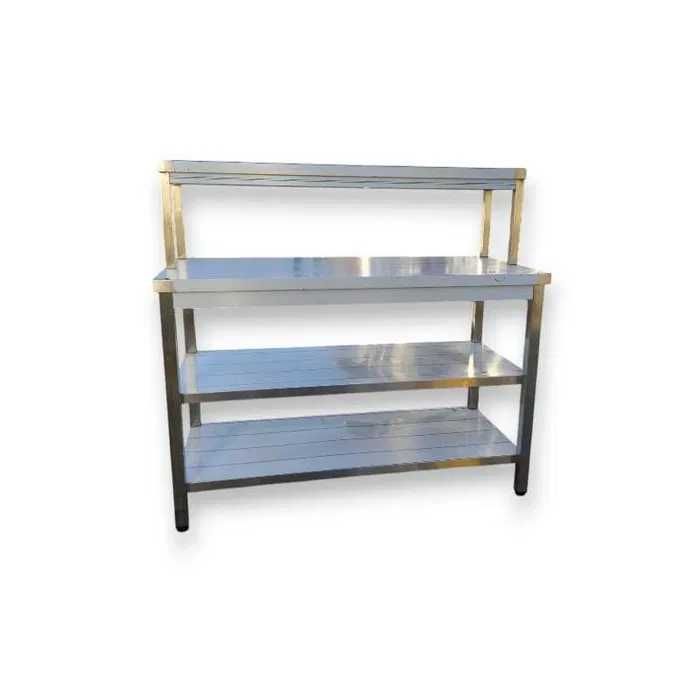 Mesa com Prateleira Superior em Inox - NOVA