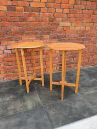 Kwietnik drewniany, stolik wysoki, 2 sztuki w zestawie