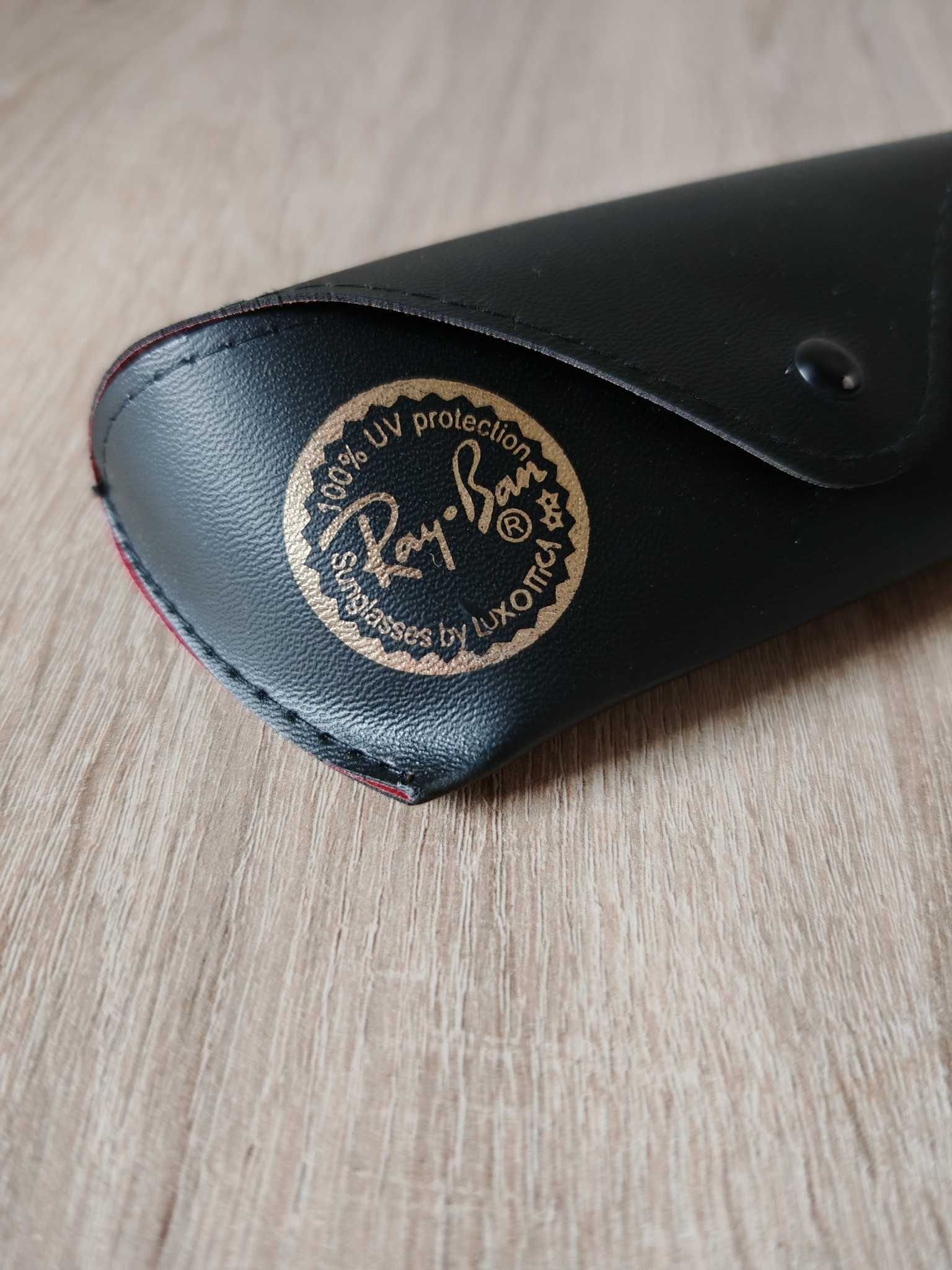 Etui na okulary Ray-Ban zatrzask oryginalna ściereczka + broszurka
