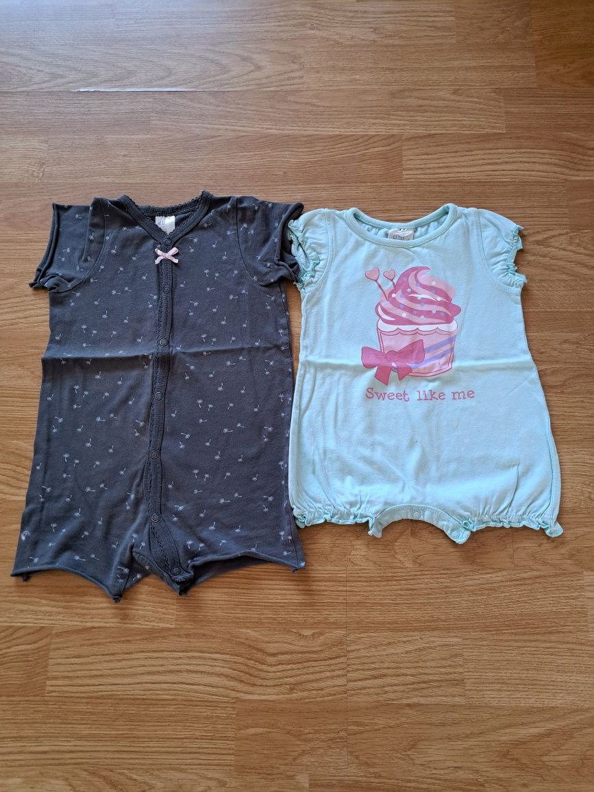 Rampersy dla dziewczynki H&M/Baby r.74 - 2 szt. za 10 zł