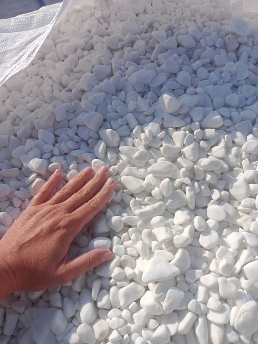 Kamień otoczak grecki THASSOS Premium biały 1-3, 3-6 cm 25kg