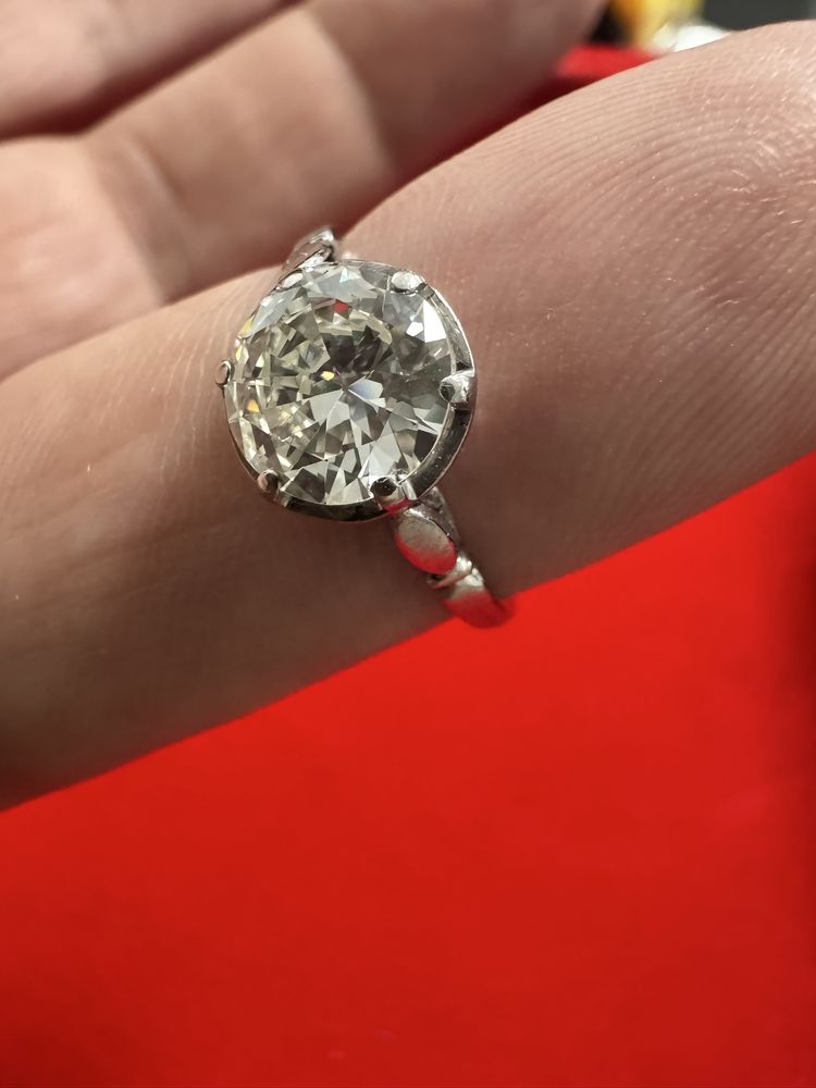Pierscionek platyna z brylantem 1,24ct vs diament inwestycja zamiana