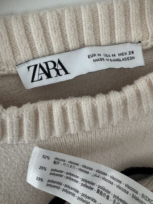 ZARA kremowy sweter w paski Striped jumper