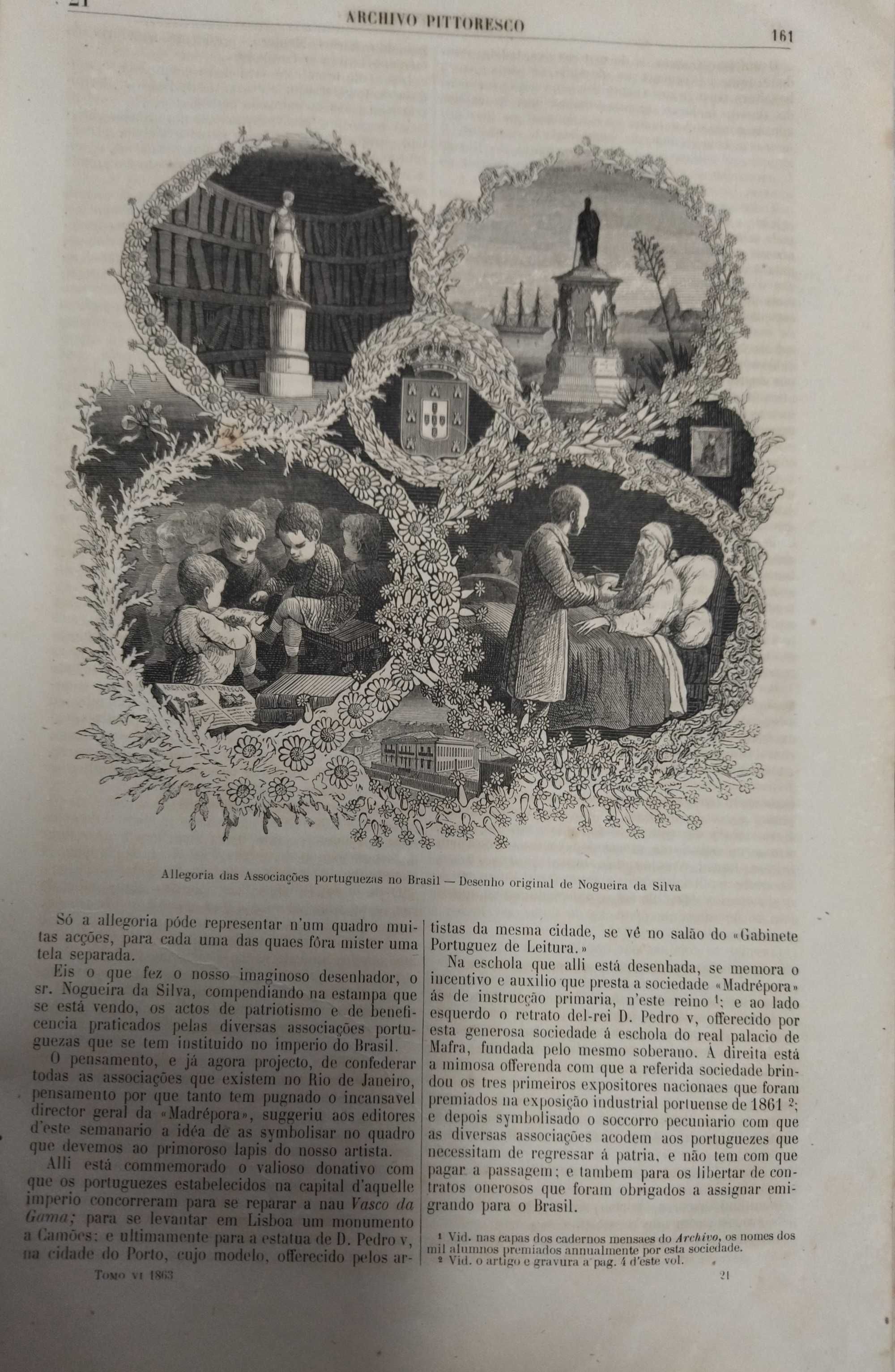 Livro antigo Archivo Pittoresco, Semanário Ilustrado Volume VI, 1863