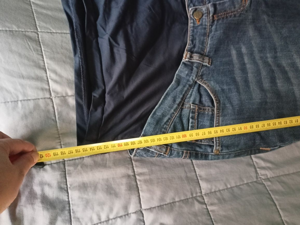 Spodnie dżinsowe ciążowe wide leg szerokie nogawki 48 XXXL
