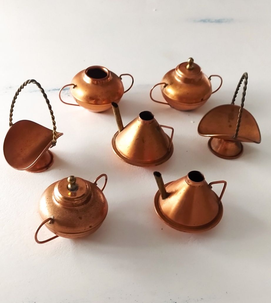 Conjunto miniaturas em cobre