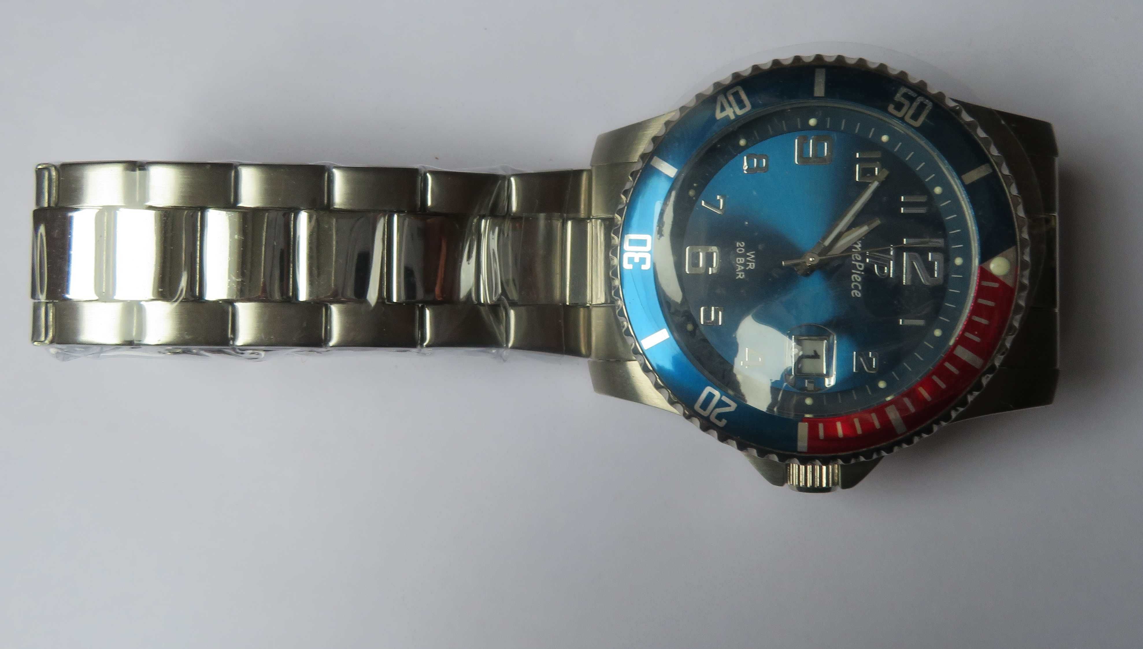 zegarek diver  stalowy 20 bar  niebieski