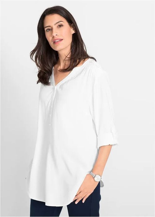 B.P.C bluzka koszulowa biała wiskoza r.48