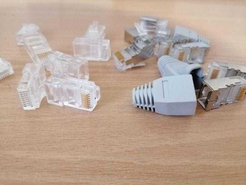 Разъем Ethernet RJ45  вилка PIN:8 экранированный и неэкранированный