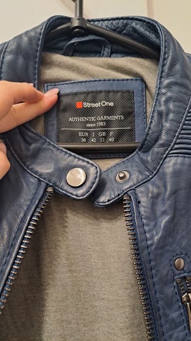 Kurtka skórzana damska, ramoneska,rozmiar 38, skóra owcza, podszewka b