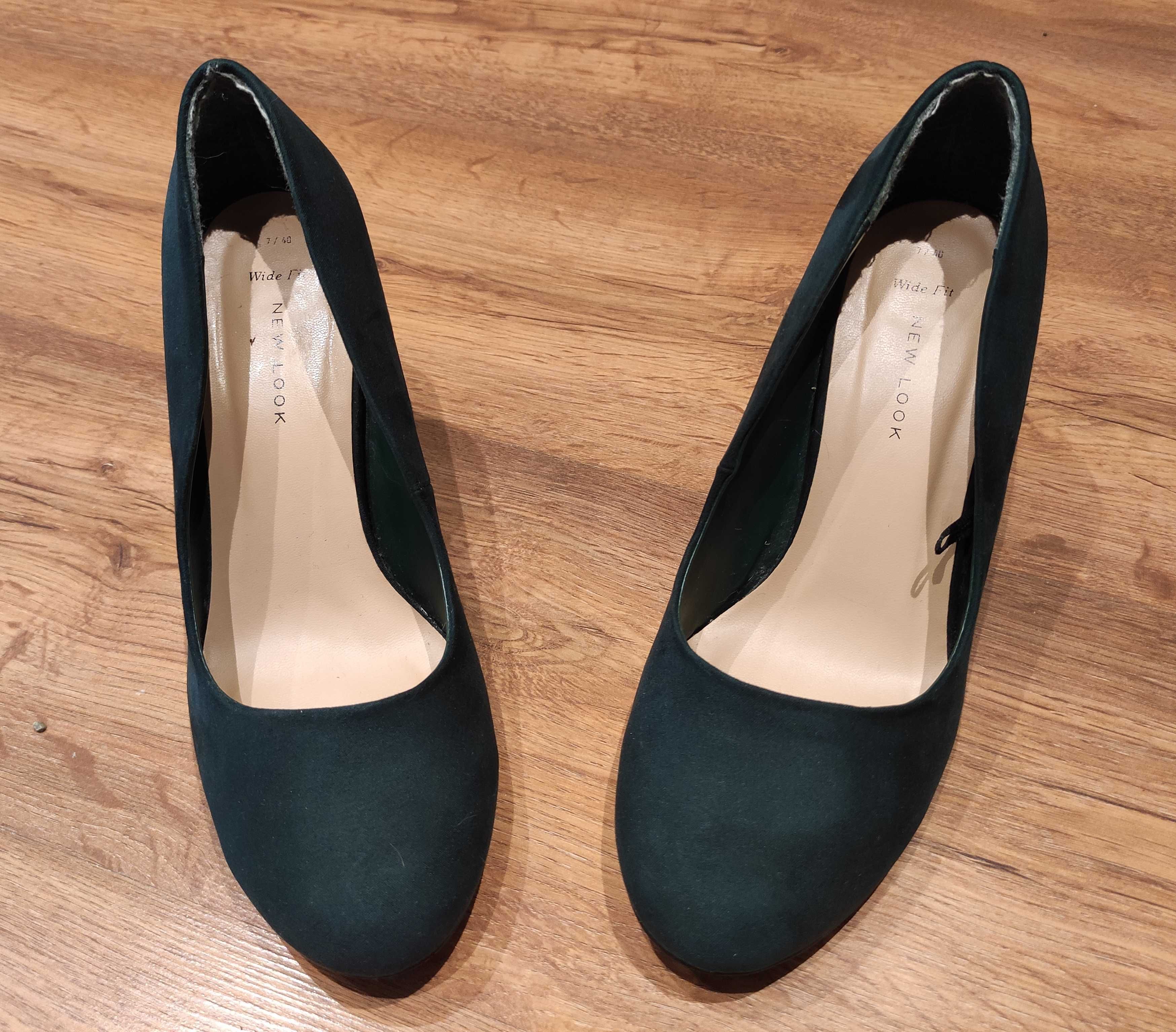 Buty wysokie na obcasie zielone rozm. 40/40,5, New Look