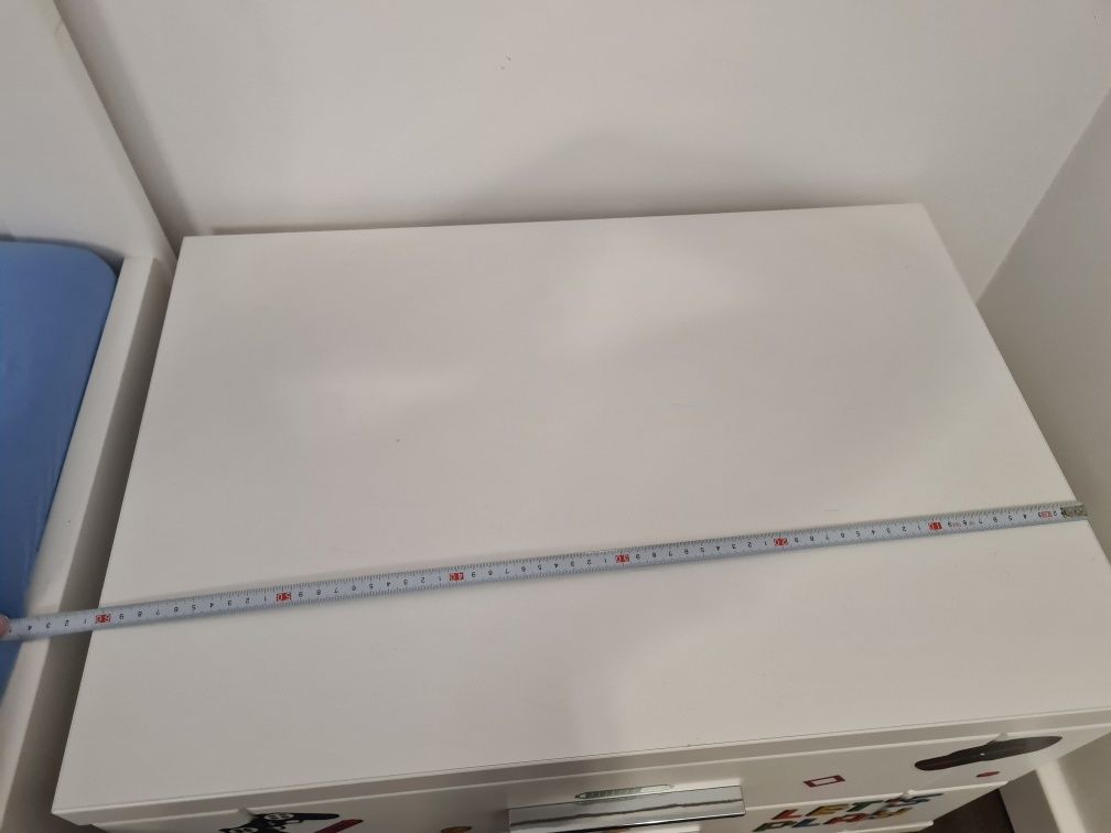 Snow Forte łóżko białe materac 90x200  z szufladą plus szafka nocna