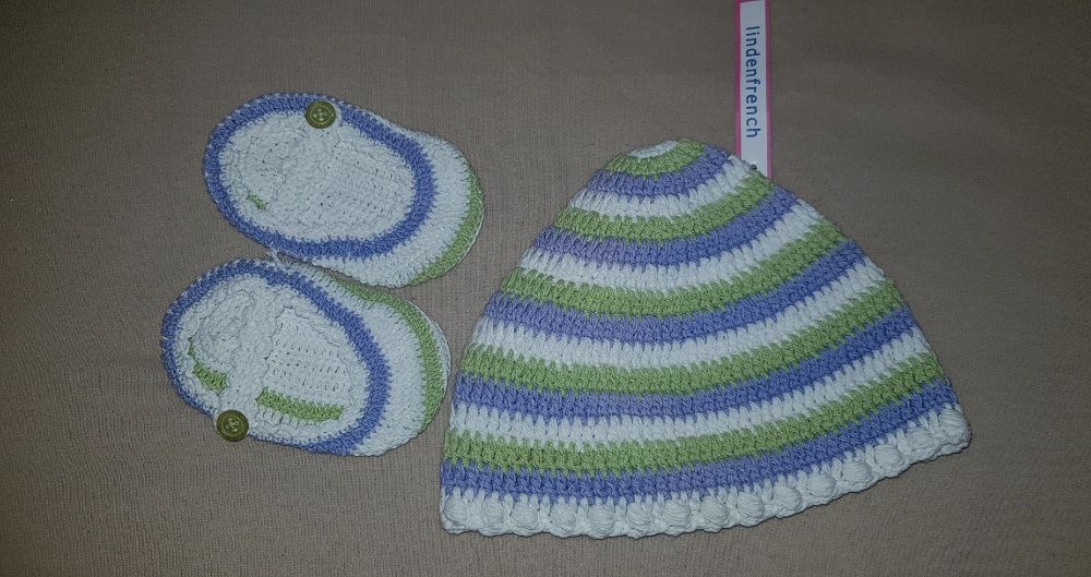 Czapka i buty na szydełku dla maluszka
