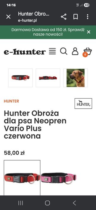 HUNTER ,Obroża neoprenowa Vario S
Hunter Obroża dla psa Neopren Var