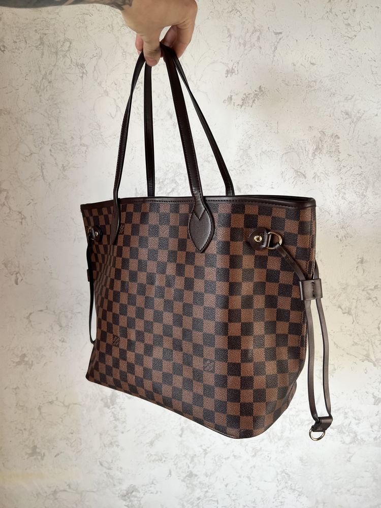 Сумка шоппер кожа и канва Louis Vuitton оригинал новая номерная