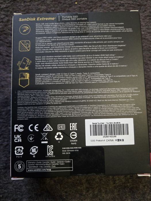 Зовнішній SSD диск USB 3.2 8TB SanDisk (SDSSDE61-8T00-G25)