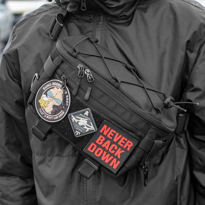 Тактична бананка нагрудна сумка TAC BIG Black поясна сумка з MOLLE