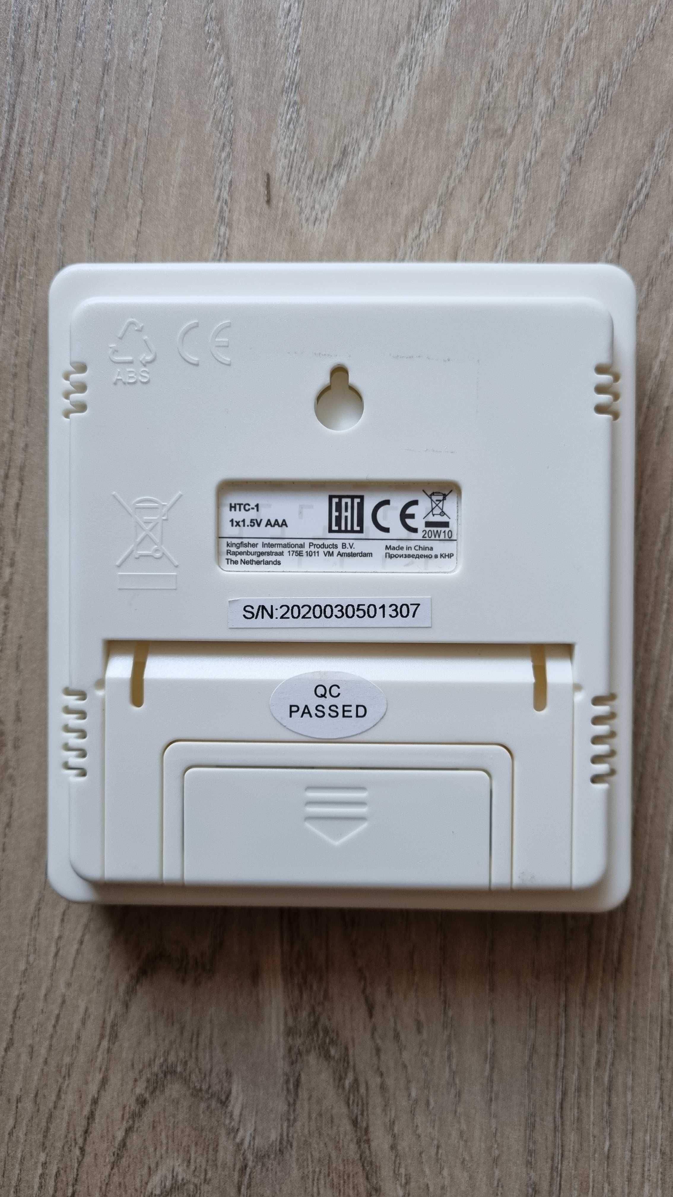 Termometr Higrometr pokojowy Zegar LCD Budzik Biały