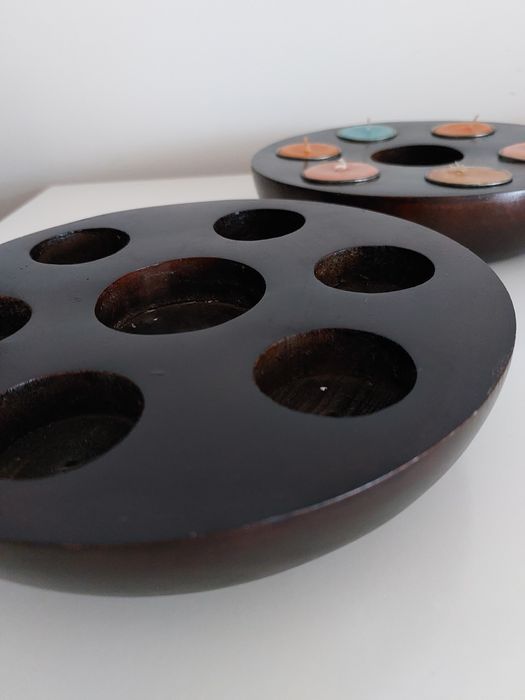 Porta velas em Madeira