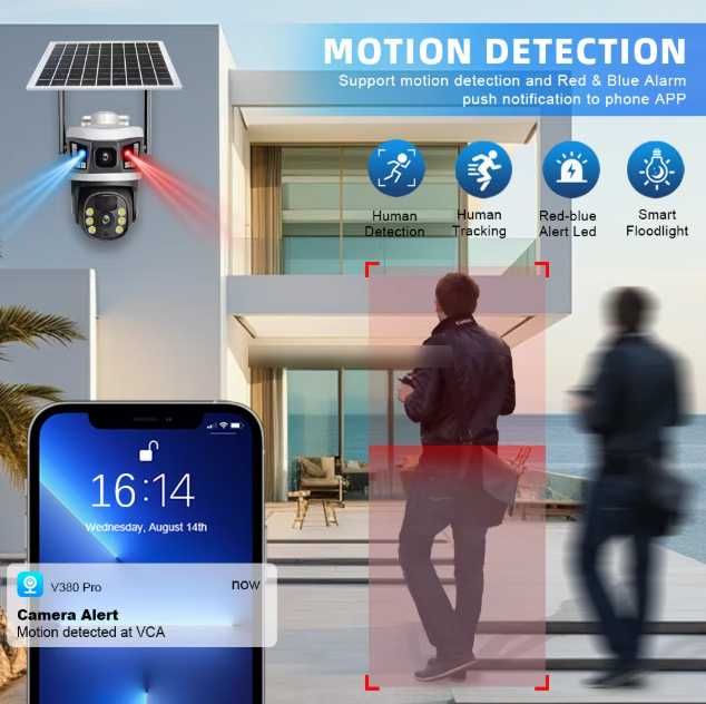 Беспроводная камера видеонаблюдения с солнечной панелью  поддержкой 4G