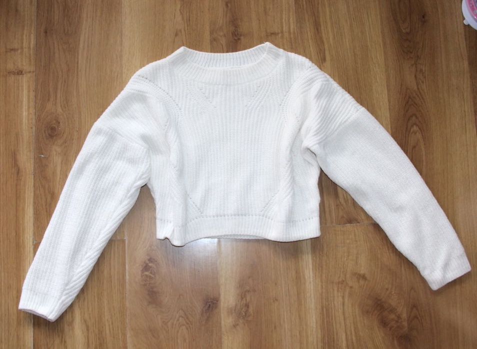 h&m sweter biały bezowe ecru s xs m 34 36 38 kardigan