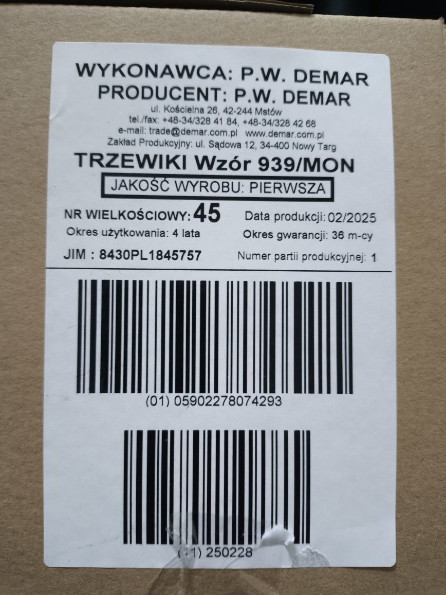 buty DEMAR 939/MON rozm. 45
Nie wysyłam