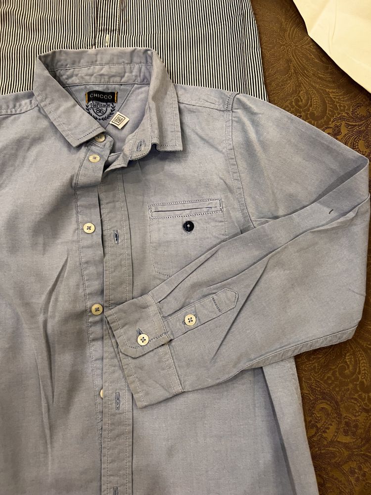 Рубашка Chicco , школльная рубашка - chicco , рост -128 мм + подарок