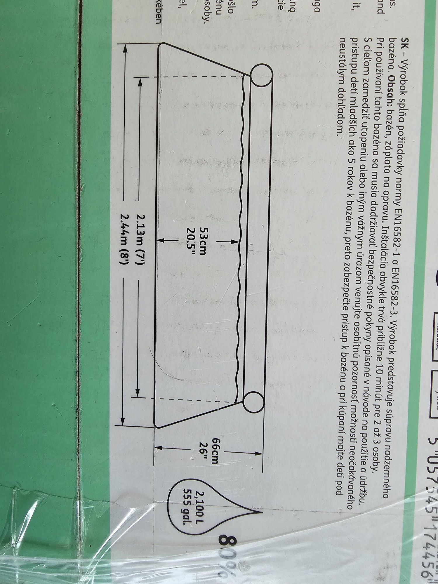 Nowy basen 8 ft  2,44 / 66 cm