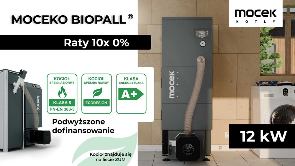 Kocioł na pellet, Moceko 20kW, piec na dotacje czyste powietrze