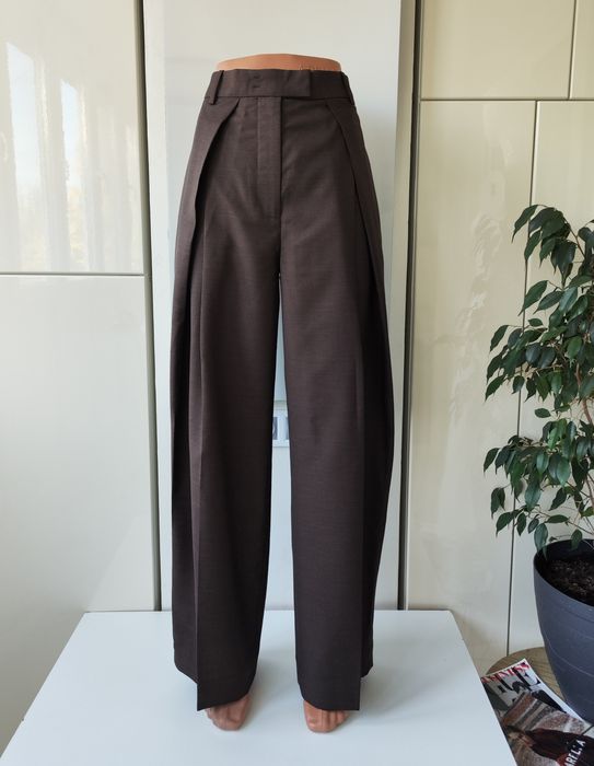 Cos шоколадні брюки із 100% вовни