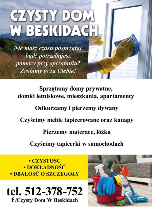 Sprzątanie CZYSTY DOM W Beskidach