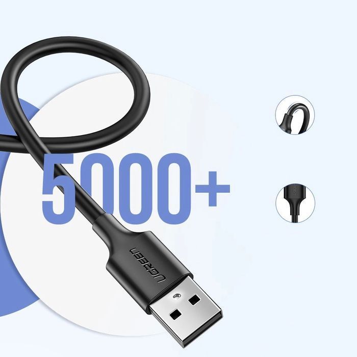 Ugreen kabel przewód USB - micro USB 2,4 A 480 Mbps 1,5 m czarny
