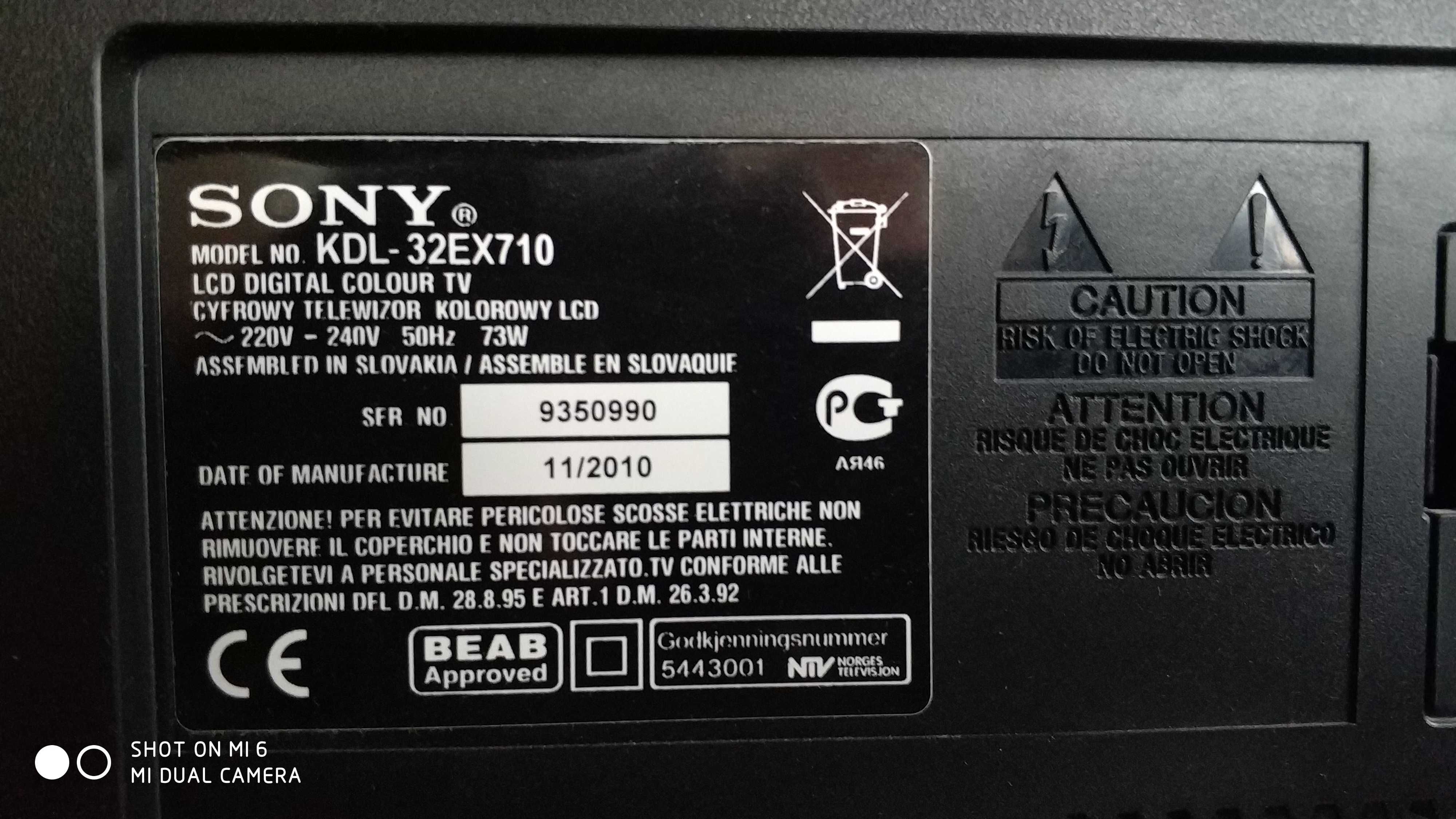 Telewizor Sony 32 cale KDL-32EX710 z oryginalnym sprawnym pilotem