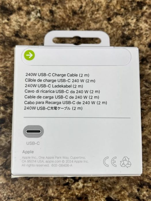 Apple USB-C Кабель 240W (2м) MU2G3 — Оригінал, новий