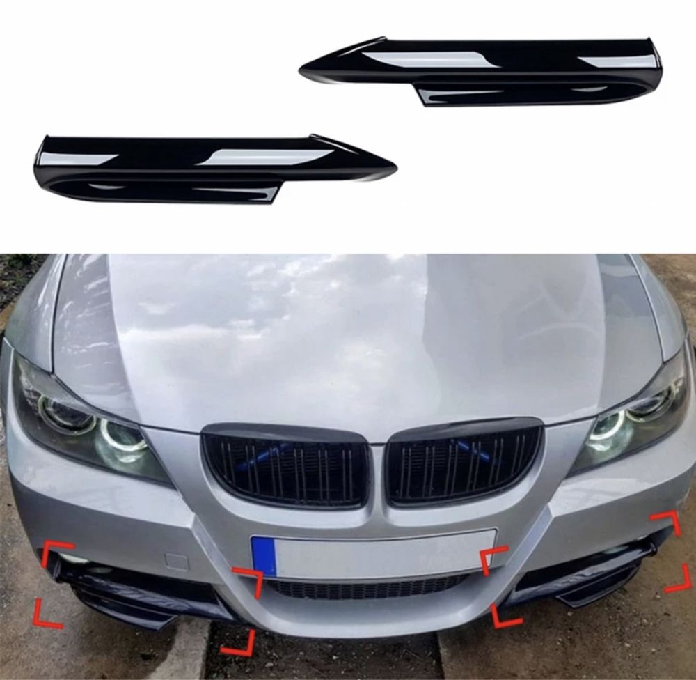 Клыки, губа, накладка, сплитер bmw e90 2005-2007 под M бампер