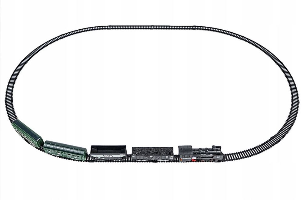 KOLEJKA ELEKTRYCZNA POCIĄG dla dzieci lokomotywa 4 wagony tory