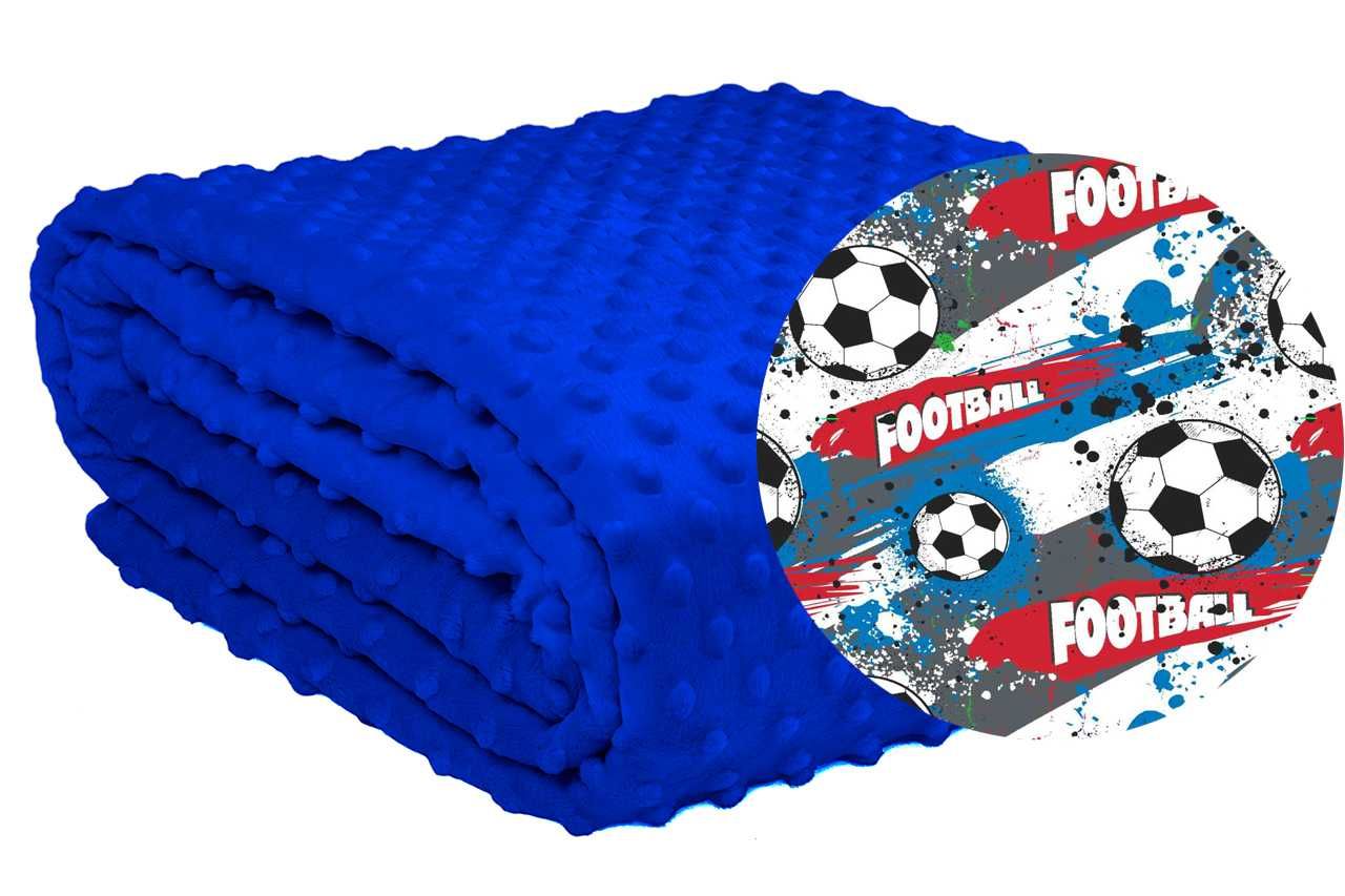 Dwustronna Dziecięca Narzuta Koc Na Łóżko 140x200 Minky Piłka football