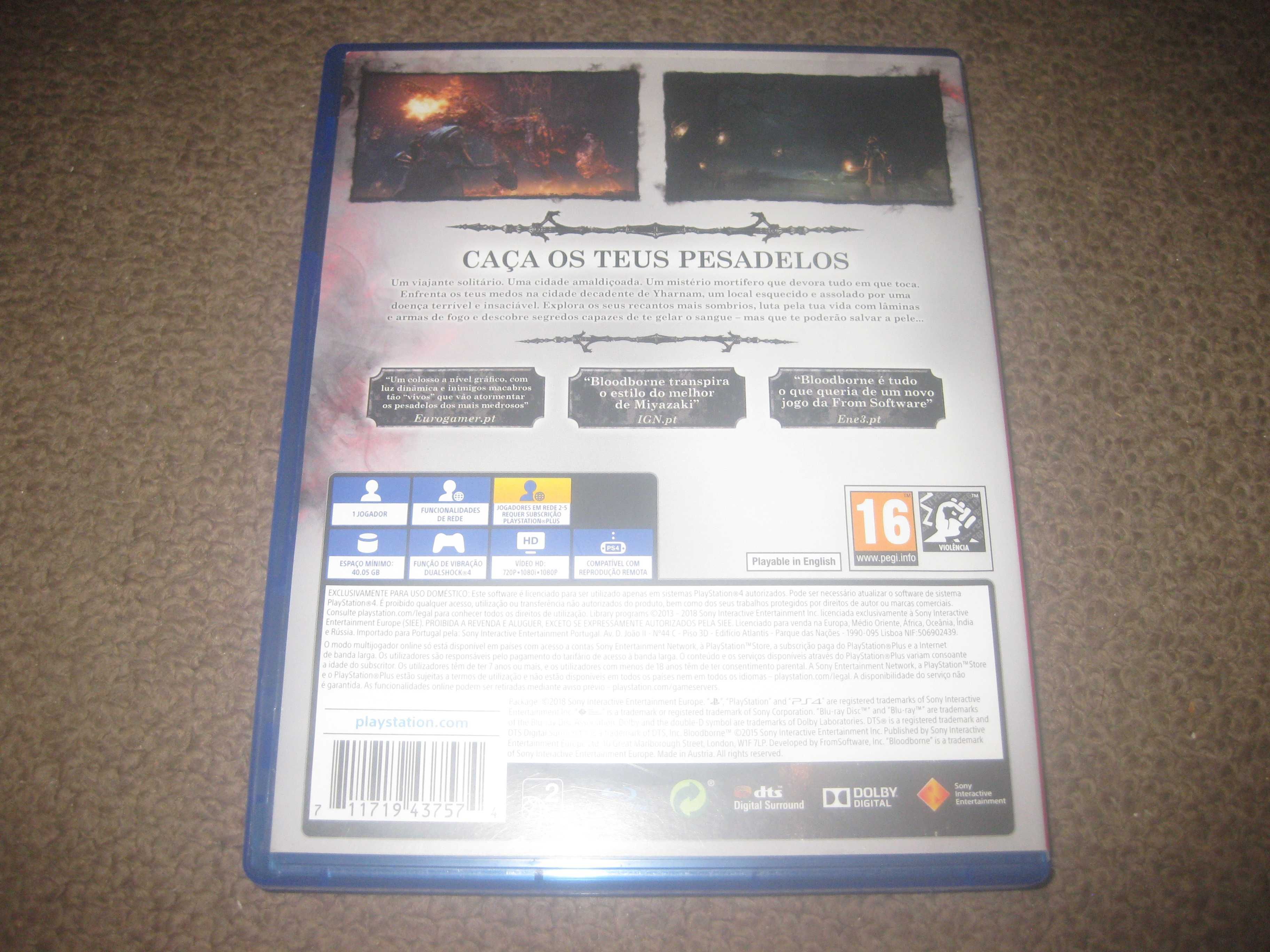 Jogo "Bloodborne" para a Playstation 4/Impecável!