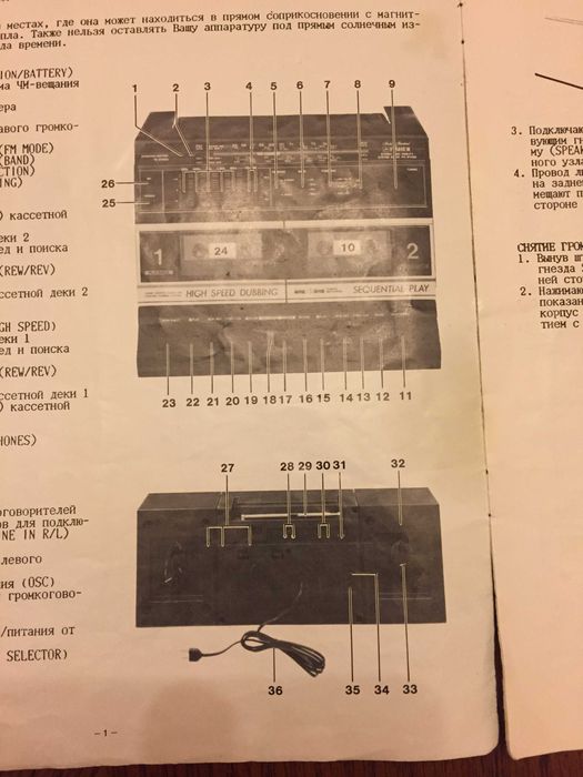 магнитола двухкассетная нерабочая