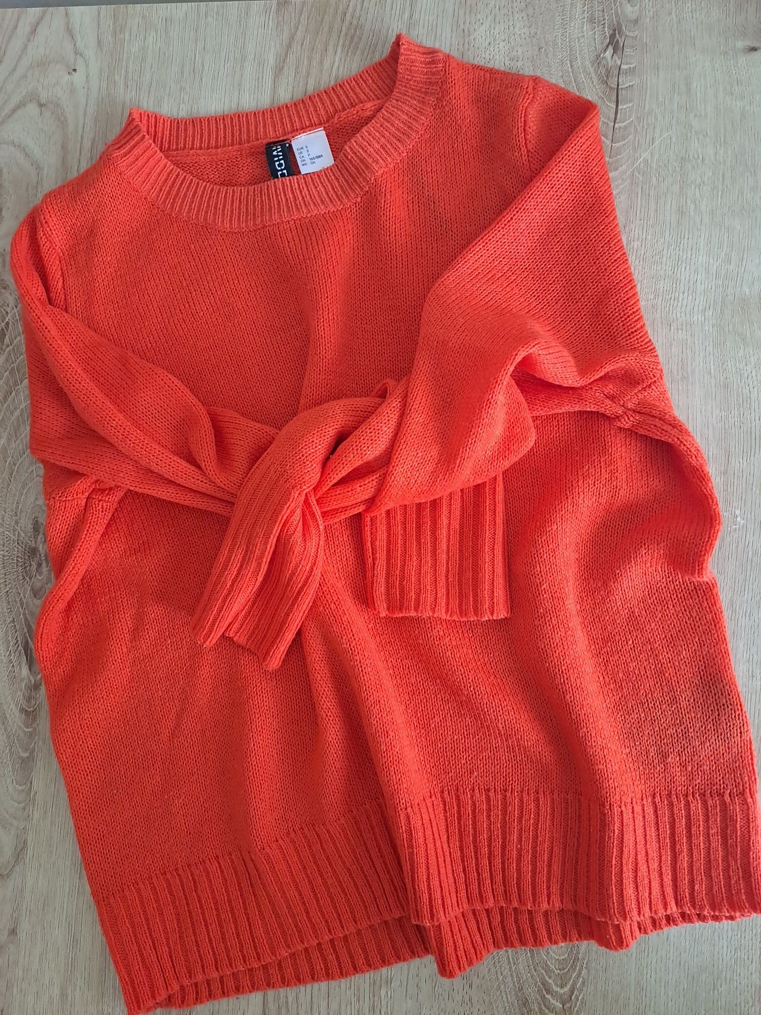 Neonowy sweter, pomarańcz